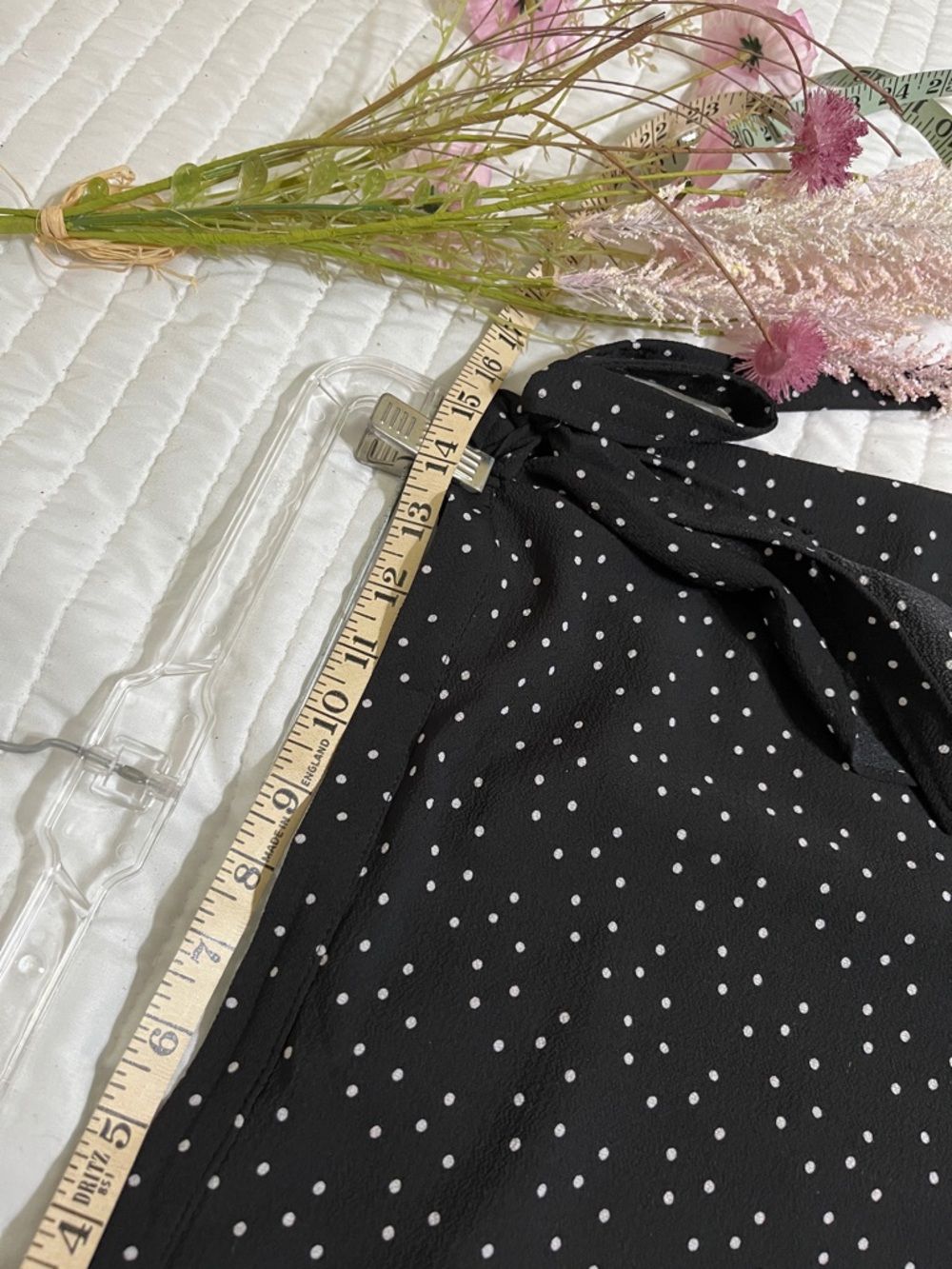 🌺Max Studio Black Polka Dot A-Line Midi Skirt - Picture 8 of 10